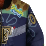 customized wake forest demon deacons spongebob playtime gold blue bomber jacket best selling