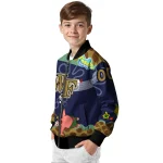 customized wake forest demon deacons spongebob playtime gold blue bomber jacket best selling