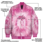 customized washington capitals pink tie dye pink varsity jacket best selling