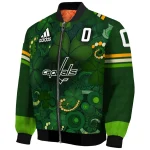 customized washington capitals shamrock vortex green bomber jacket best selling