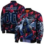customized washington capitals skull horde blue bomber jacket best selling