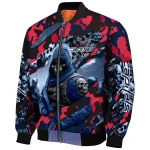 customized washington capitals skull horde blue bomber jacket best selling