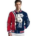 customized washington capitals snoopy head blue varsity jacket best selling