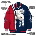 customized washington capitals snoopy head blue varsity jacket best selling