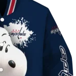 customized washington capitals snoopy head blue varsity jacket best selling