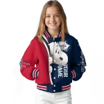 customized washington capitals snoopy head blue varsity jacket best selling