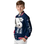 customized washington capitals snoopy head blue varsity jacket best selling