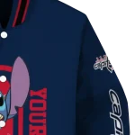 customized washington capitals stitch laughing blue varsity jacket best selling