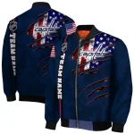 customized washington capitals usa flag rips blue bomber jacket best selling
