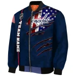 customized washington capitals usa flag rips blue bomber jacket best selling