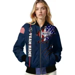customized washington capitals usa flag rips blue bomber jacket best selling
