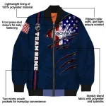 customized washington capitals usa flag rips blue bomber jacket best selling