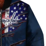 customized washington capitals usa flag rips blue bomber jacket best selling