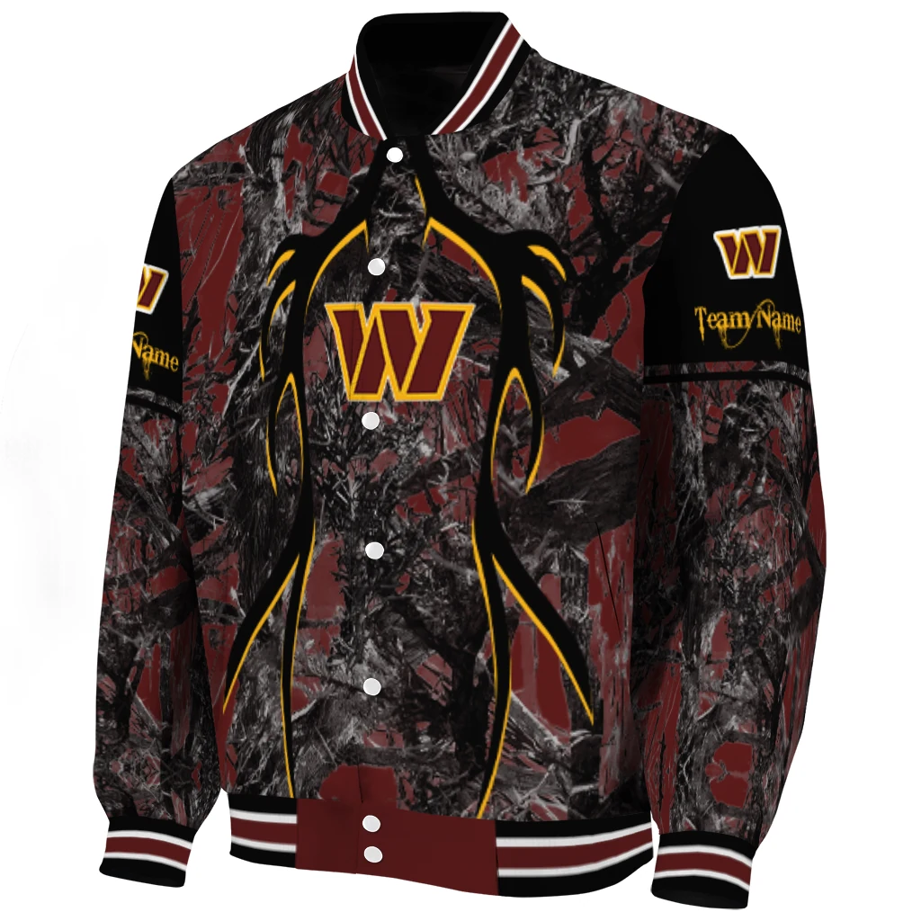 customized washington commanders antlers motif burgundy black varsity jacket best selling customized washington commanders antlers motif burgundy black varsity jacket best selling
