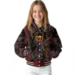 customized washington commanders antlers motif burgundy black varsity jacket best selling