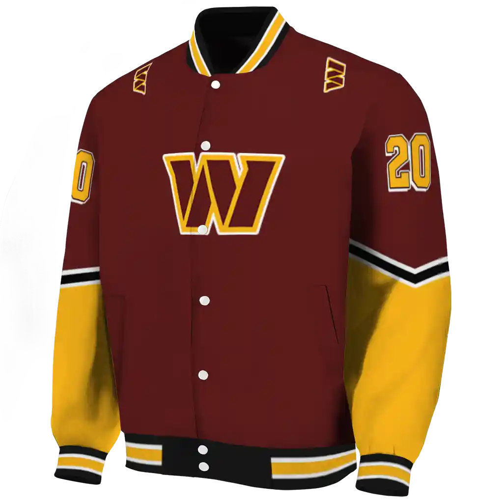 customized washington commanders chevron style burgundy varsity jacket best selling customized washington commanders chevron style burgundy varsity jacket best selling