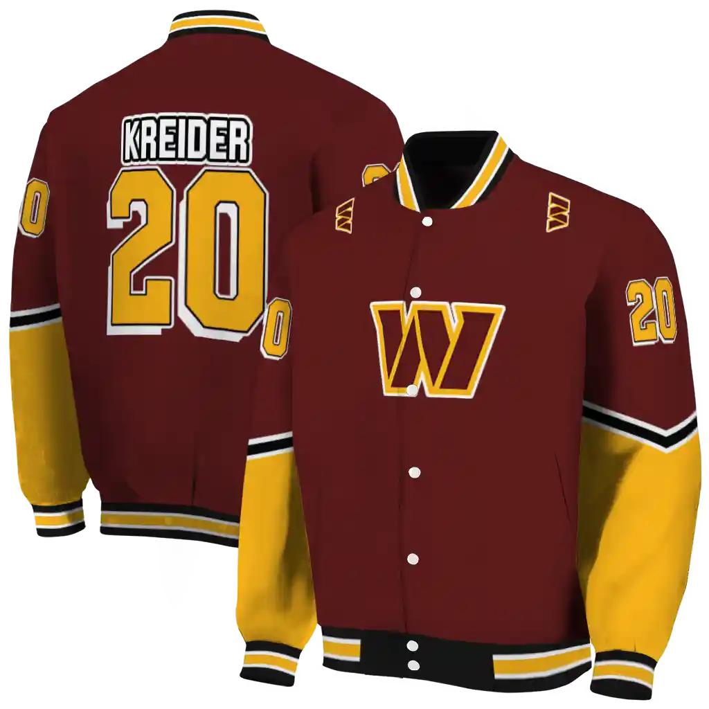 customized washington commanders chevron style burgundy varsity jacket fashion forward customized washington commanders chevron style burgundy varsity jacket fashion forward