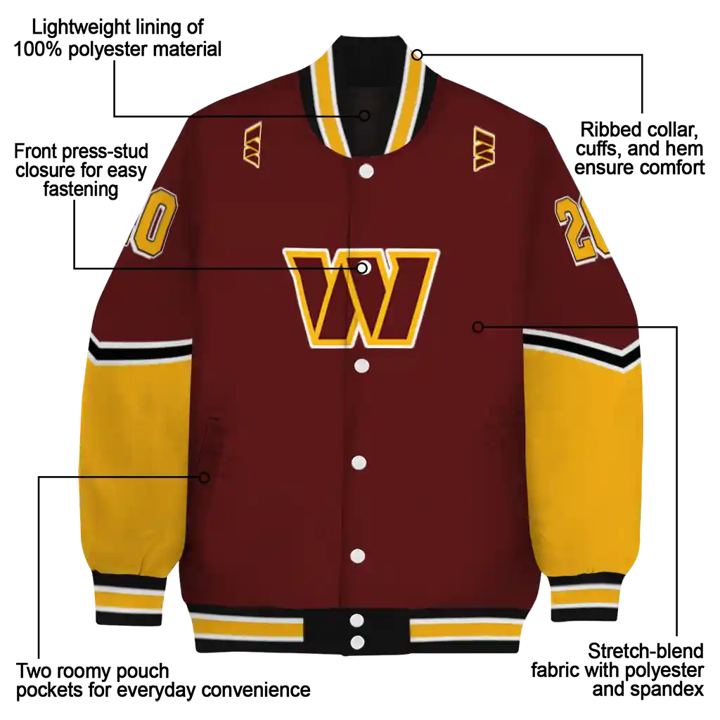 customized washington commanders chevron style burgundy varsity jacket new arrival customized washington commanders chevron style burgundy varsity jacket new arrival
