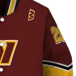 customized washington commanders chevron style burgundy varsity jacket best selling