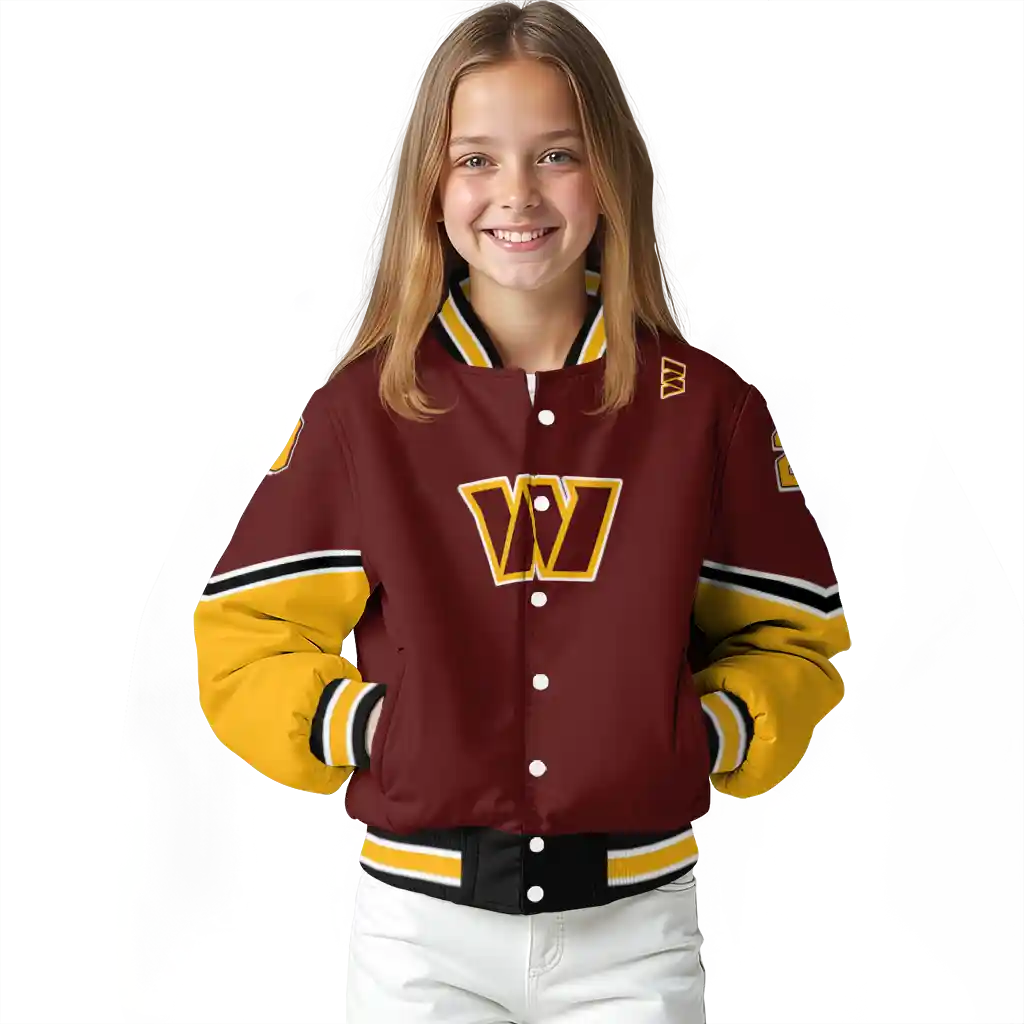 customized washington commanders chevron style burgundy varsity jacket top rated customized washington commanders chevron style burgundy varsity jacket top rated