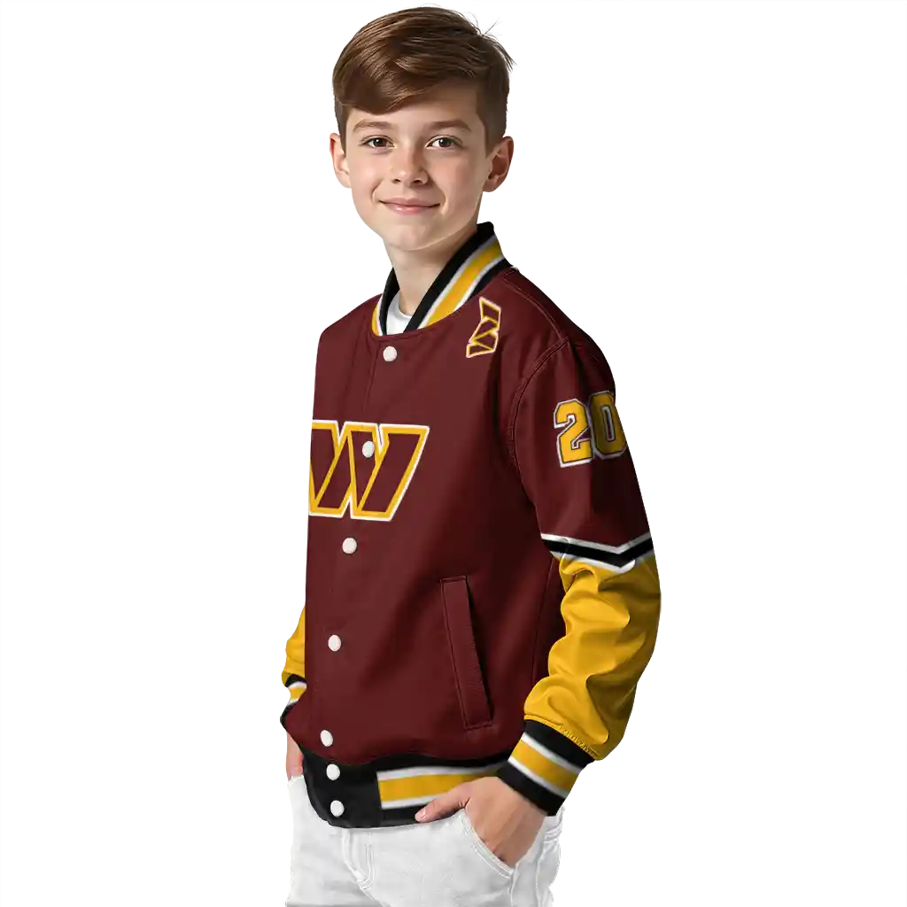 customized washington commanders chevron style burgundy varsity jacket trendy customized washington commanders chevron style burgundy varsity jacket trendy