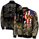 customized washington commanders patriot deer camouflage bomber jacket best selling