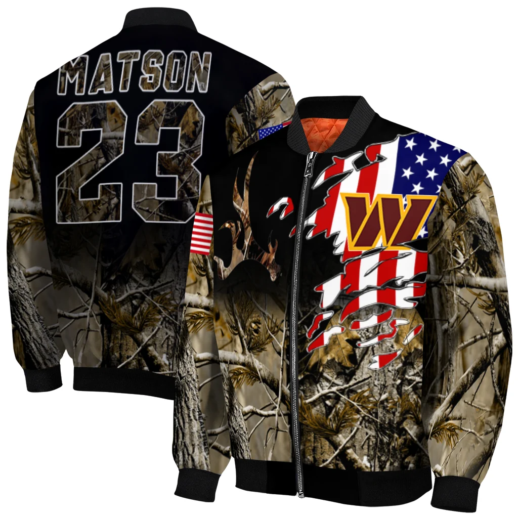 customized washington commanders patriot deer camouflage bomber jacket best selling customized washington commanders patriot deer camouflage bomber jacket best selling