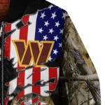 customized washington commanders patriot deer camouflage bomber jacket best selling