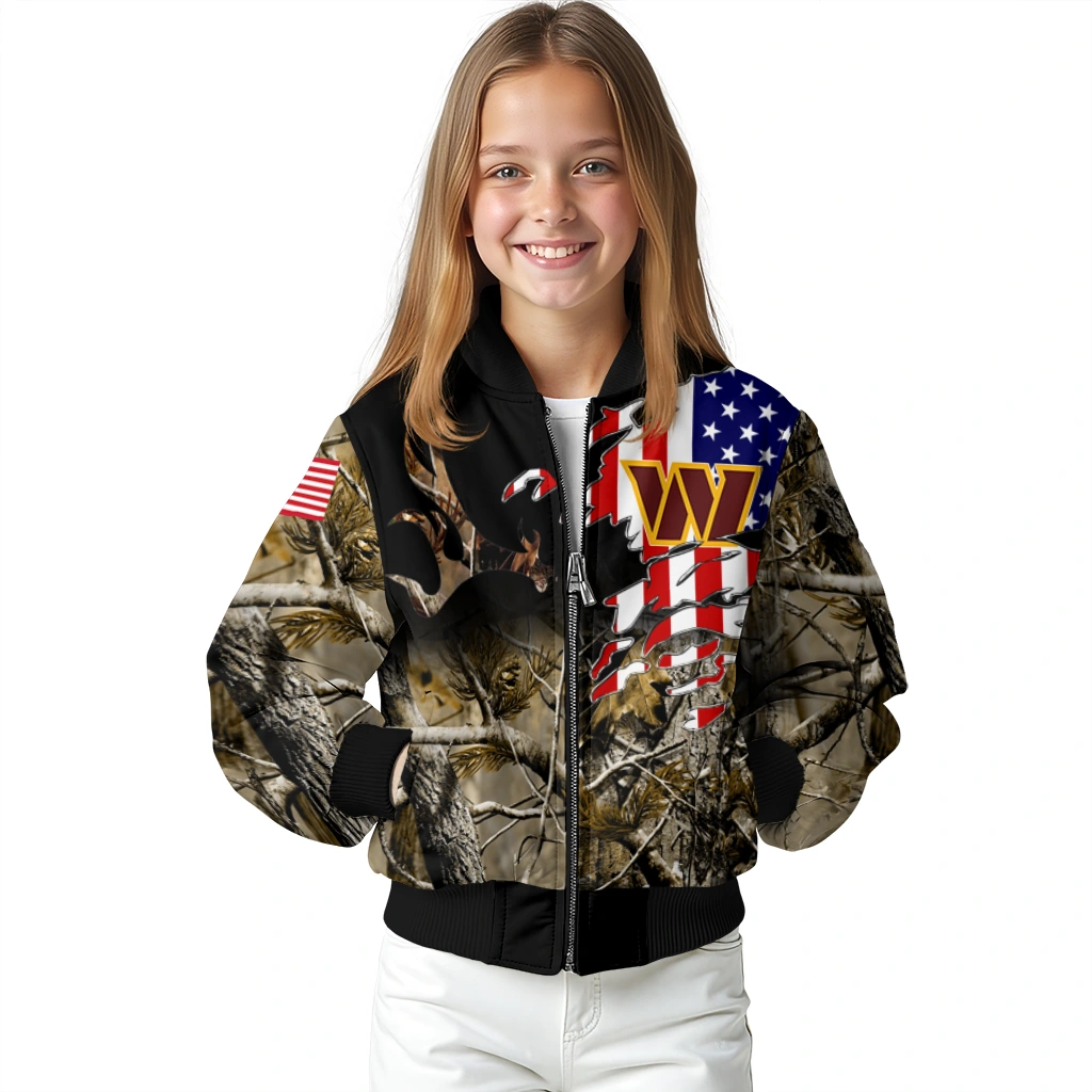 customized washington commanders patriot deer camouflage bomber jacket top rated customized washington commanders patriot deer camouflage bomber jacket top rated