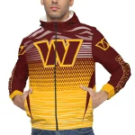 customized washington commanders pattern layers burgundy windbreaker jacket best selling