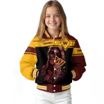 customized washington commanders reaper hands burgundy black varsity jacket best selling