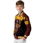customized washington commanders reaper hands burgundy black varsity jacket best selling