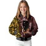 customized washington commanders skull cluster burgundy varsity jacket best selling