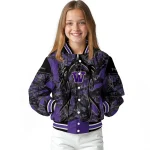 customized washington huskies antlers motif purple black varsity jacket best selling
