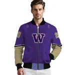customized washington huskies chevron style purple bomber jacket best selling