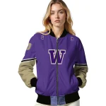 customized washington huskies chevron style purple bomber jacket best selling