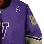 customized washington huskies chevron style purple bomber jacket best selling