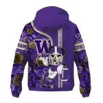 customized washington huskies football micky mouse purple windbreaker jacket best selling