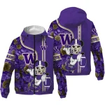 customized washington huskies football micky mouse purple windbreaker jacket best selling