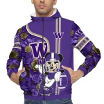 customized washington huskies football micky mouse purple windbreaker jacket best selling