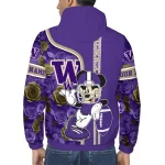 customized washington huskies football micky mouse purple windbreaker jacket best selling