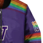 customized washington huskies rainbow jersey number purple bomber jacket best selling