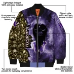 customized washington huskies skull cluster purple bomber jacket best selling