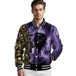 customized washington huskies skull cluster purple varsity jacket best selling