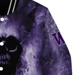 customized washington huskies skull cluster purple varsity jacket best selling