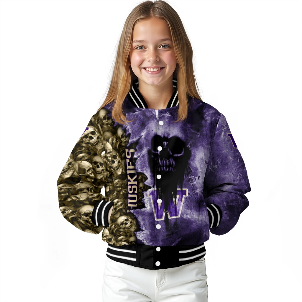 customized washington huskies skull cluster purple varsity jacket top rated customized washington huskies skull cluster purple varsity jacket top rated