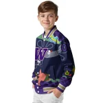 customized washington huskies spongebob playtime purple blue varsity jacket best selling