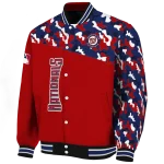 customized washington nationals camouflage print red varsity jacket best selling
