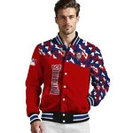 customized washington nationals camouflage print red varsity jacket best selling