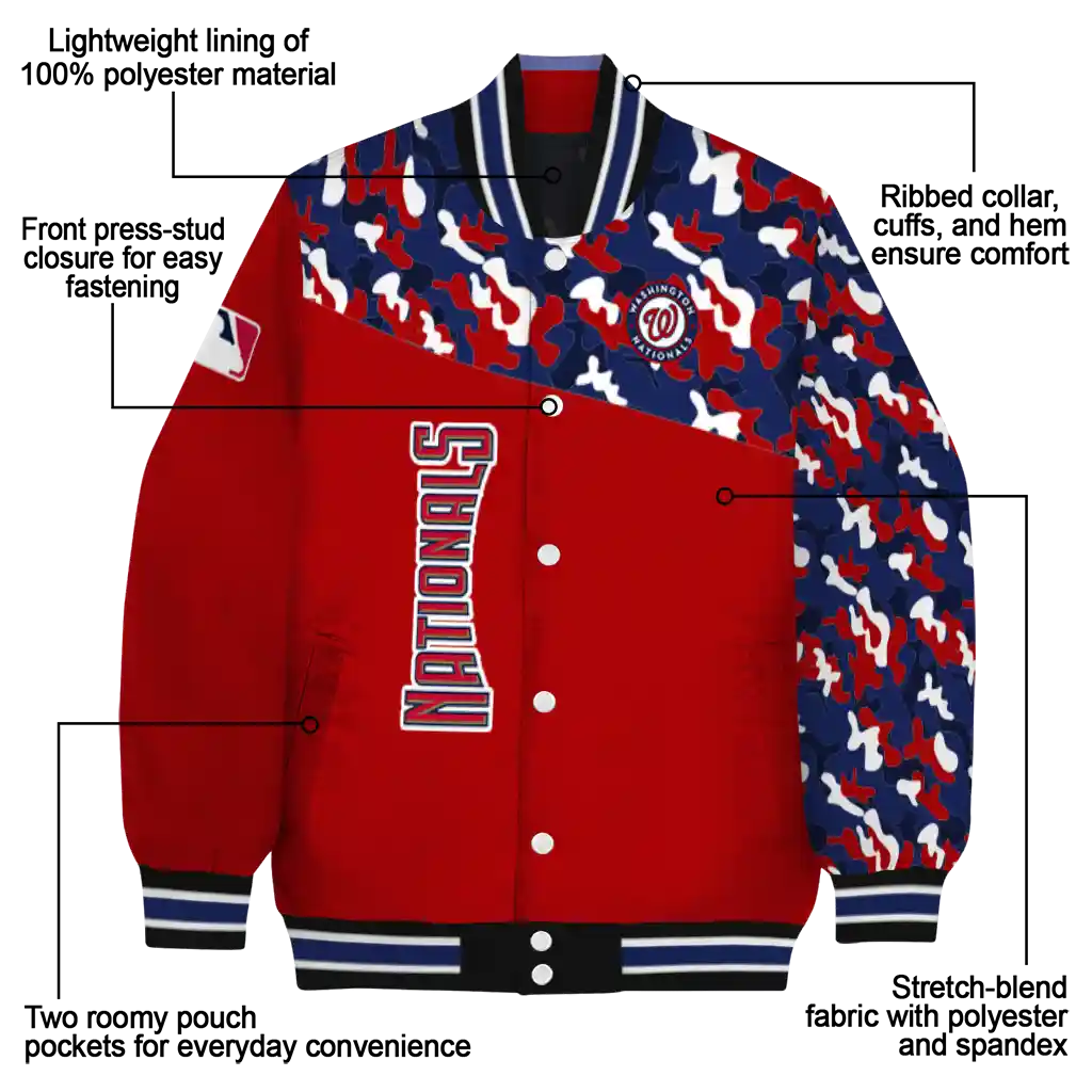 customized washington nationals camouflage print red varsity jacket new arrival customized washington nationals camouflage print red varsity jacket new arrival